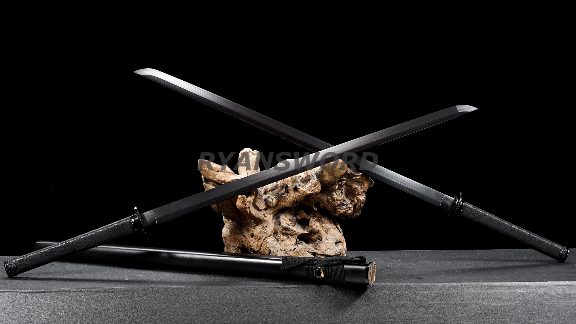 Japanese Sword Set Gemini Twin Ninja Folde Steel Iron Tsuba
