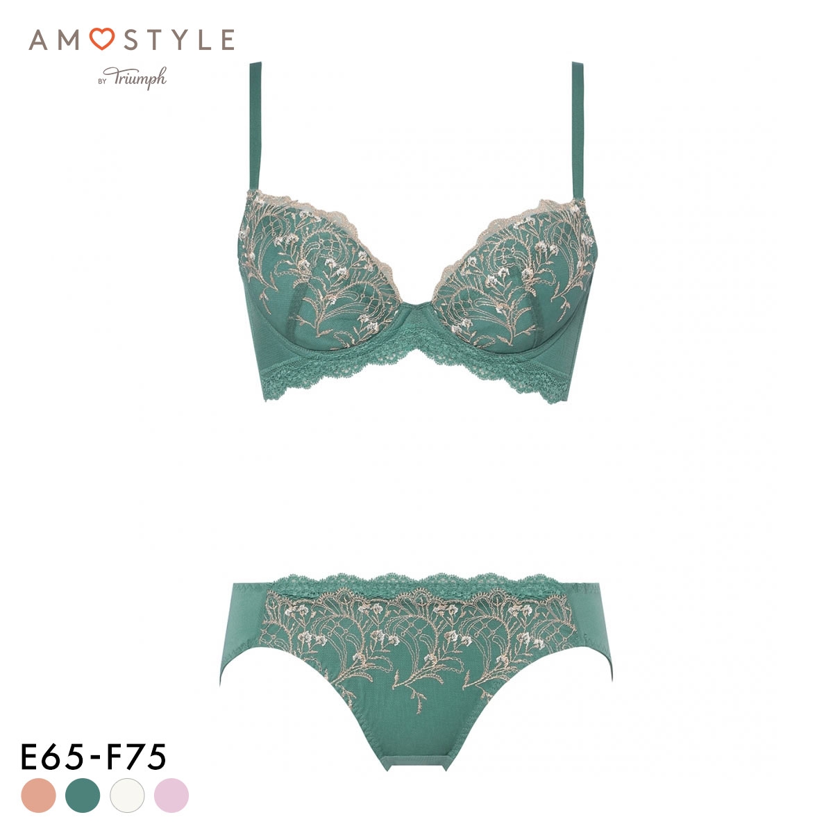 アモスタイル 脇高ブラ AMST1529 ボタニカルモザイク ブラセット