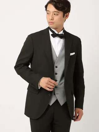 スーツ／スリーピース／フォーマル兼用／2つボタン／無地／CH22