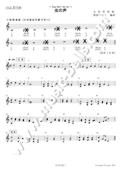 ハンドベル20音セット用曲集 Vol.7 「日本の秋（全6曲）」（鎧熊