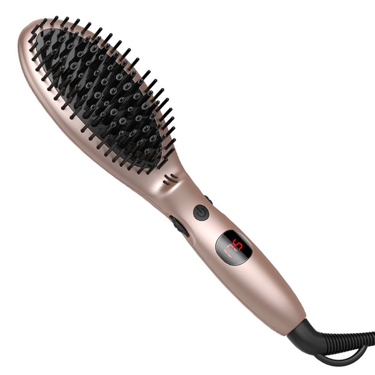 Anjou、イオン発生付きのブラシ型ストレートヘアアイロン - 価格.com