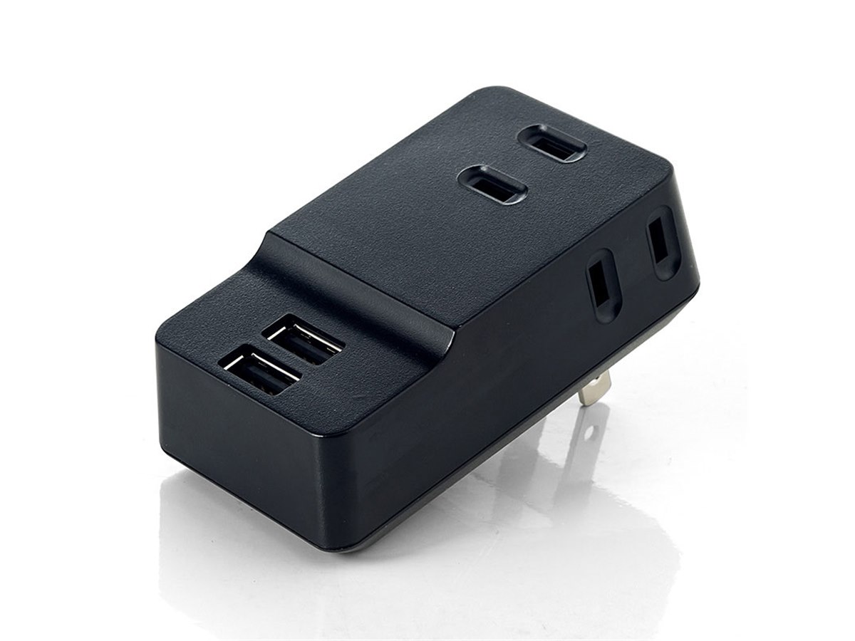 サンワ、コンセントタップ付きUSB充電器「700-AC016BK」 - 価格.com