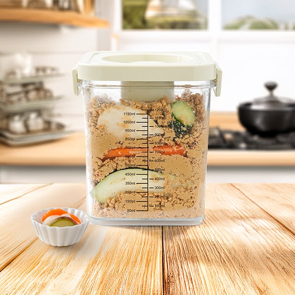 プッシュでかんたん 真空ボックス 1200mL お得な2個セット】 ちあふる