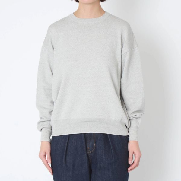 NARU/MATERゴム編みクルーネックニット -あたたかく肌触り滑らかな