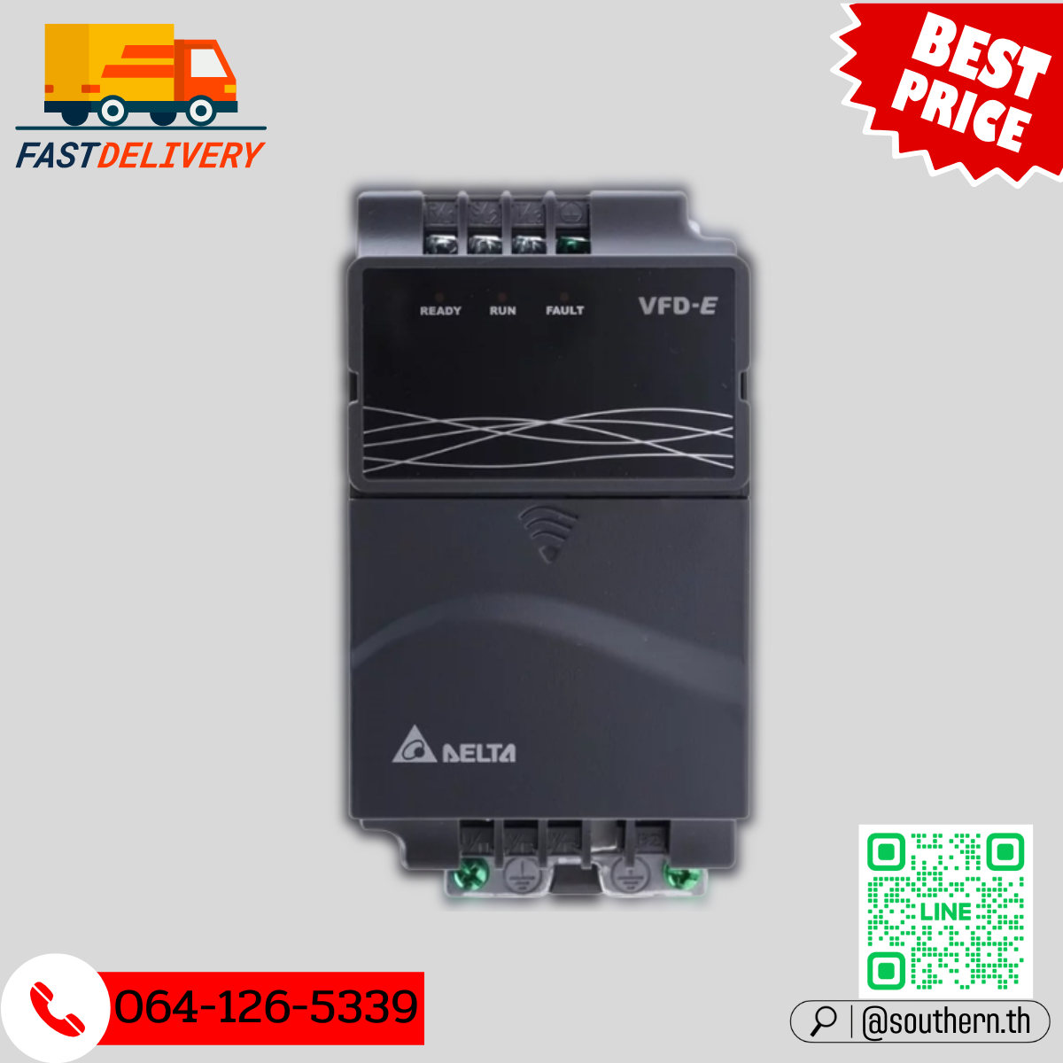 Delta Inverter VFD022E23A 3HP 2.2kW Input 220V 3-Phase Output 220V