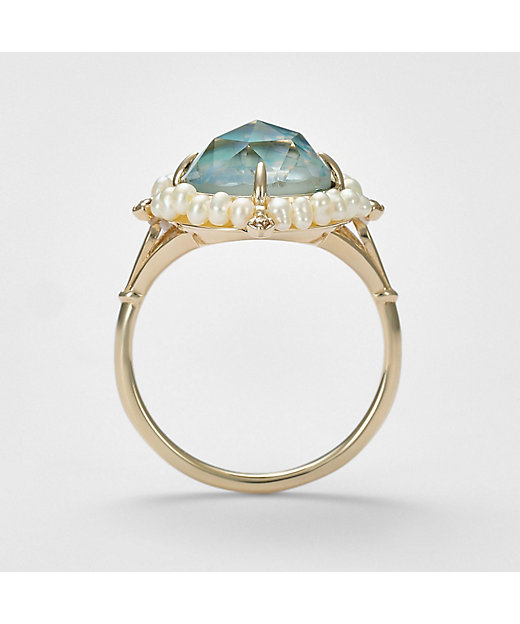 K10モザイクオパール／マルチストーン／淡水パールリング | agete