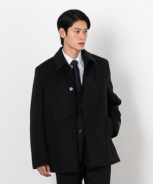 エアリーウールビーバー 2WAY ステンカラー ショート コート