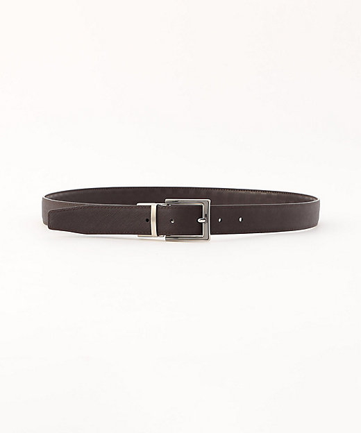 リバーシブル】市松大柄 ×サフィアーノ型押し ベルト