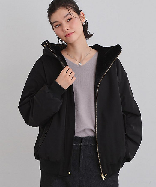 2WAY／洗える】リバーシブル フェイクファーブルゾン