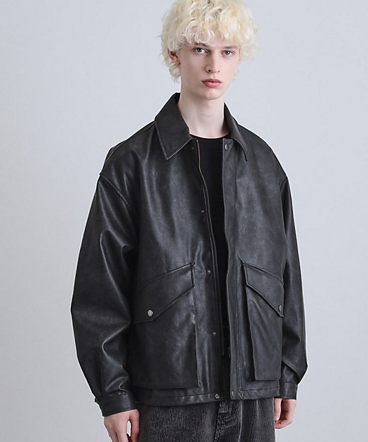 フェイクレザーフライトジャケット（2002548954） | tk