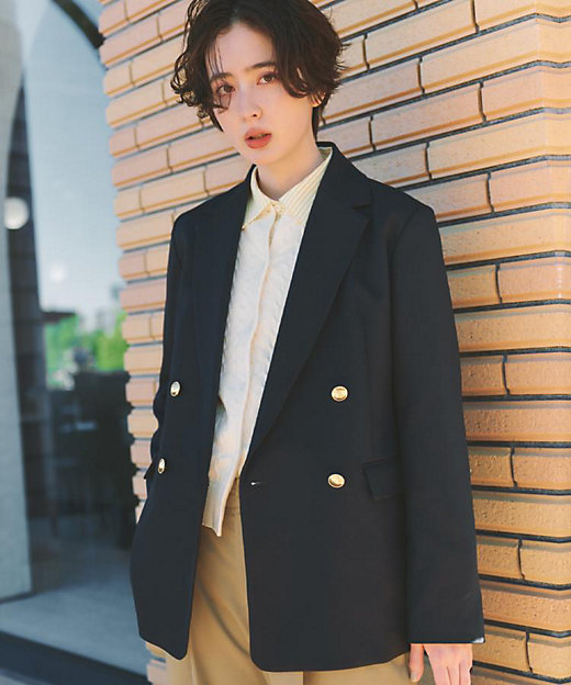 通勤・セレモニー】CAVIAN 金ボタンダブルブレストジャケット