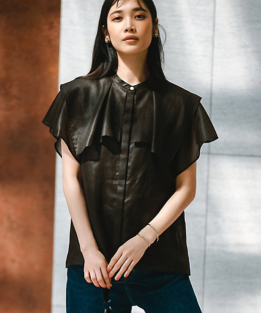 接触冷感／洗える】シアーフィルム ブラウス（BLWWCM0603