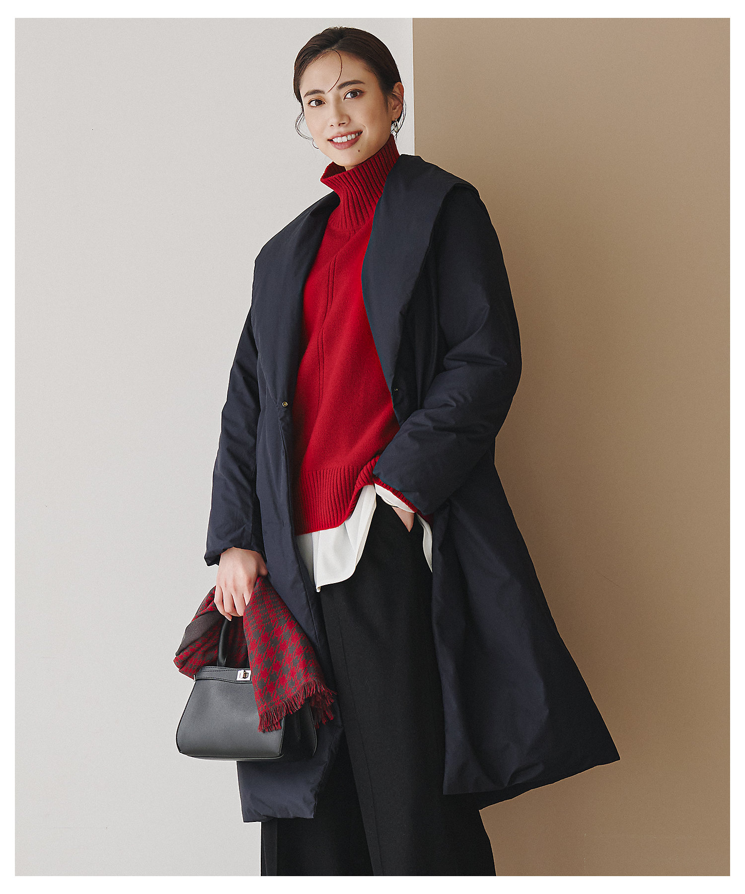 撥水加工】ADS ダウン ショールカラーロングコート