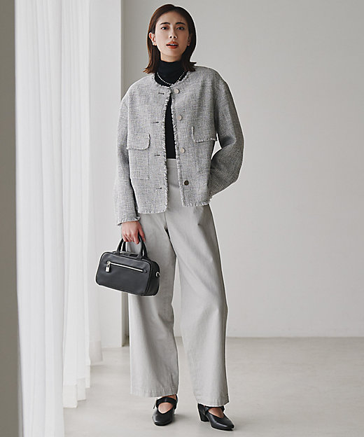 ライトブッチャーツイード ノーカラージャケット