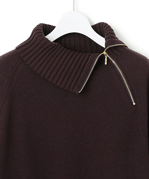 ボイルドウールコンビ ジップ タートルニット（KRWSGW0562