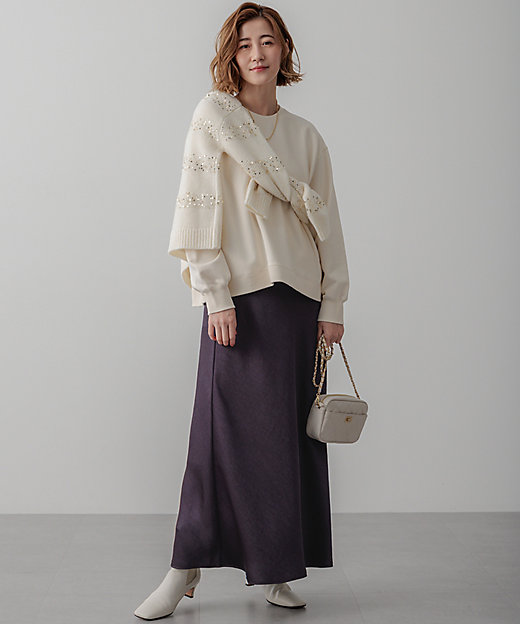 滝沢眞規子さん着用／一部店舗限定】スパングルボーダー ニット