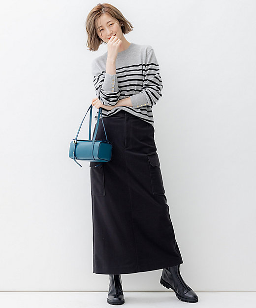 洗える】ピュアカシミヤ ボーダー ニット（KRWWSW0453