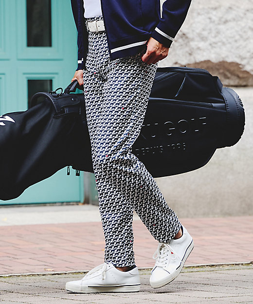 MEN】【ストレッチ】ハンタードッグ柄 パンツ