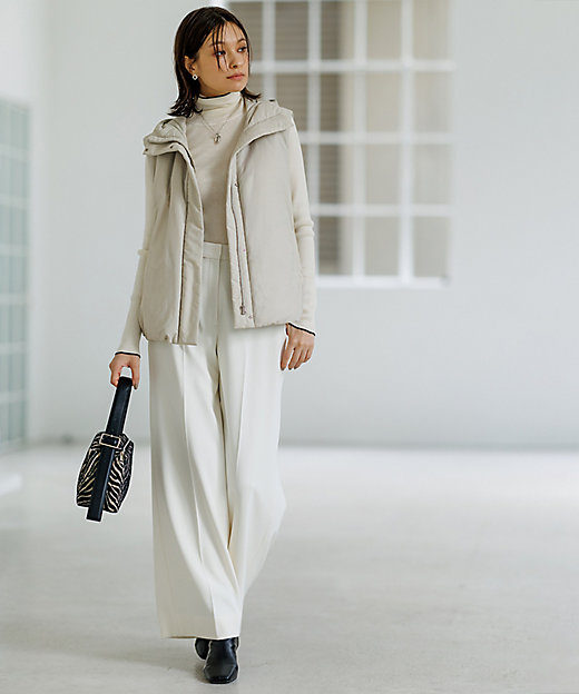 洗える】 トリアセボディシェルピーチ ワイドパンツ