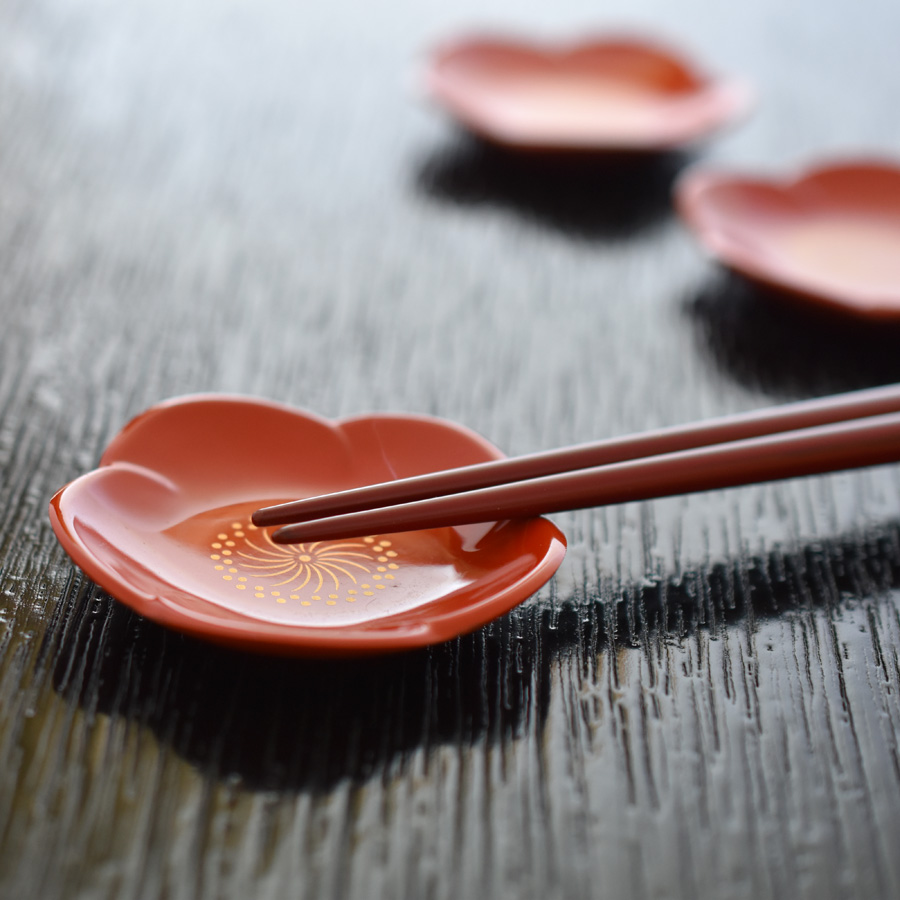 箸置き 福梅 5枚セット 【まとめ買い割引】FC39-9/10 漆器の井助