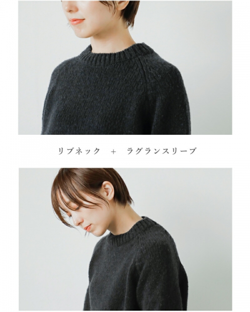 evam eva エヴァムエヴァ リニュー ウール ラグラン ニット プル