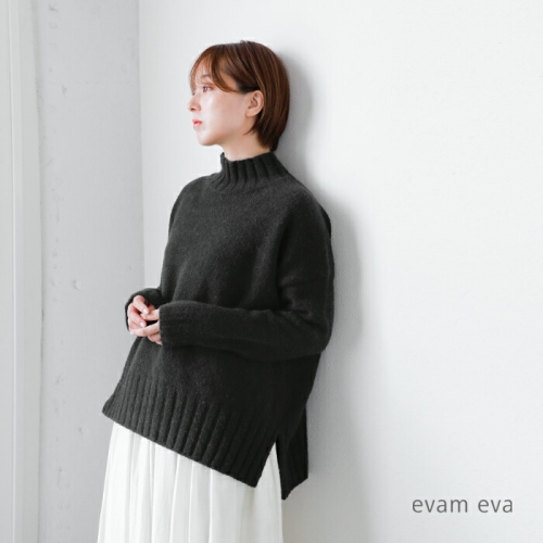 evam eva エヴァムエヴァ リニューウール タートルネック ニット プル