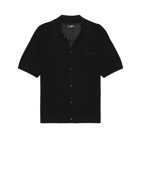 Amiri Crochet Mesh Shirt in Black | FWRD