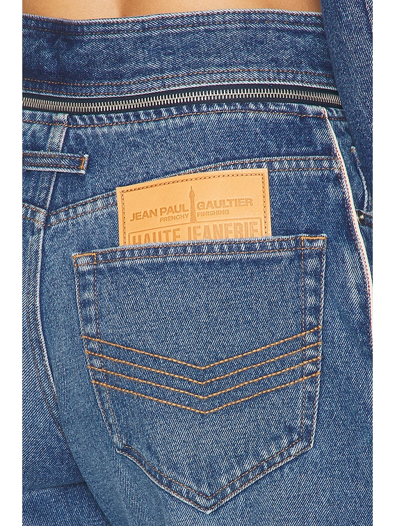 Jean Paul Gaultier Zip Belt Selvege Detail Wide Leg Jeans in