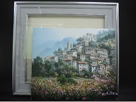 人見友紀 油彩画「ビケンザ村」】絵画の買取実績一覧 - いわの美術
