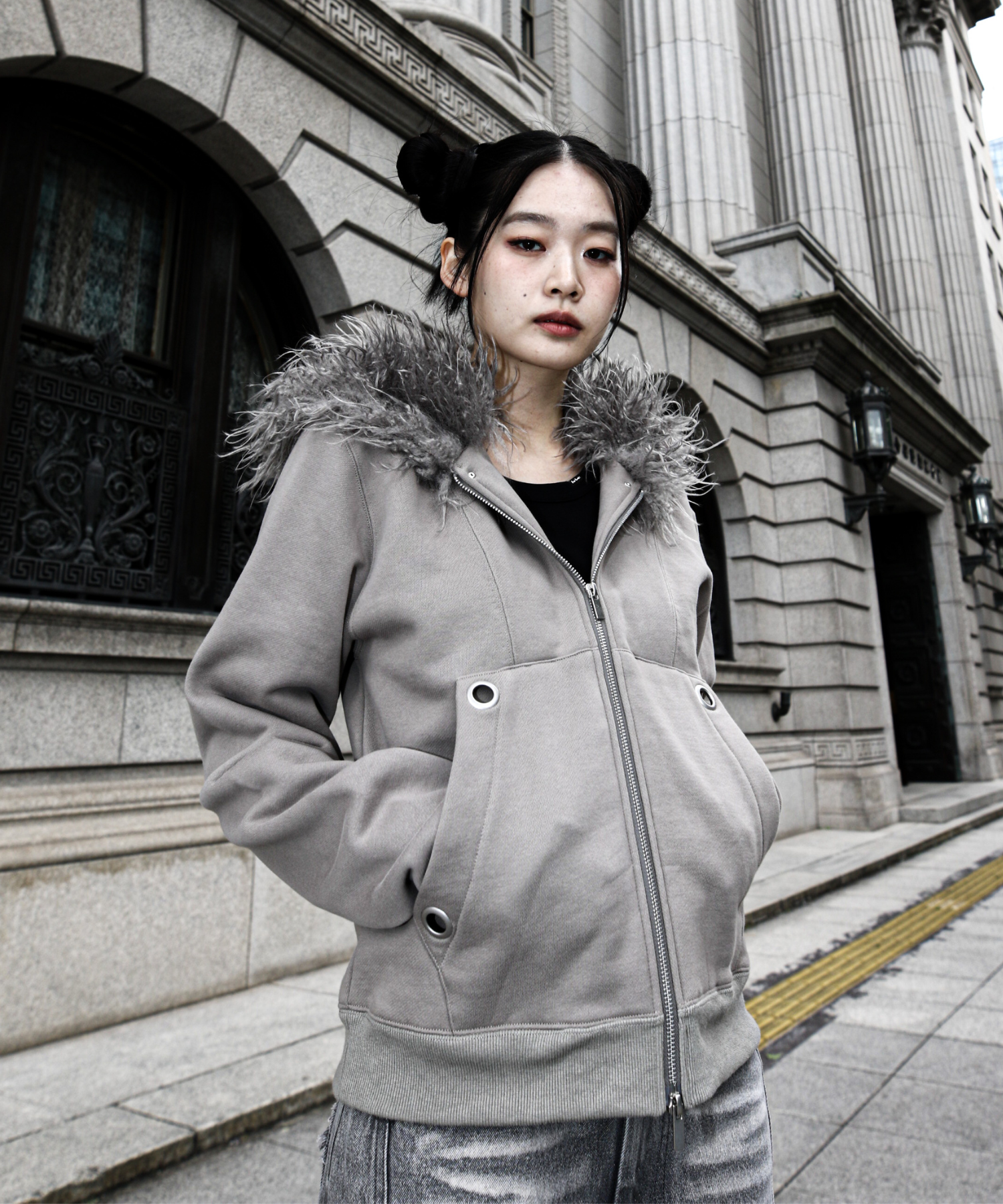 Fur Hood Zip Hoodie – Jent Louis