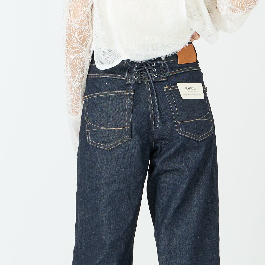 SOMETHING [サムシング] LISA レースアップワイドデニム [SEA580