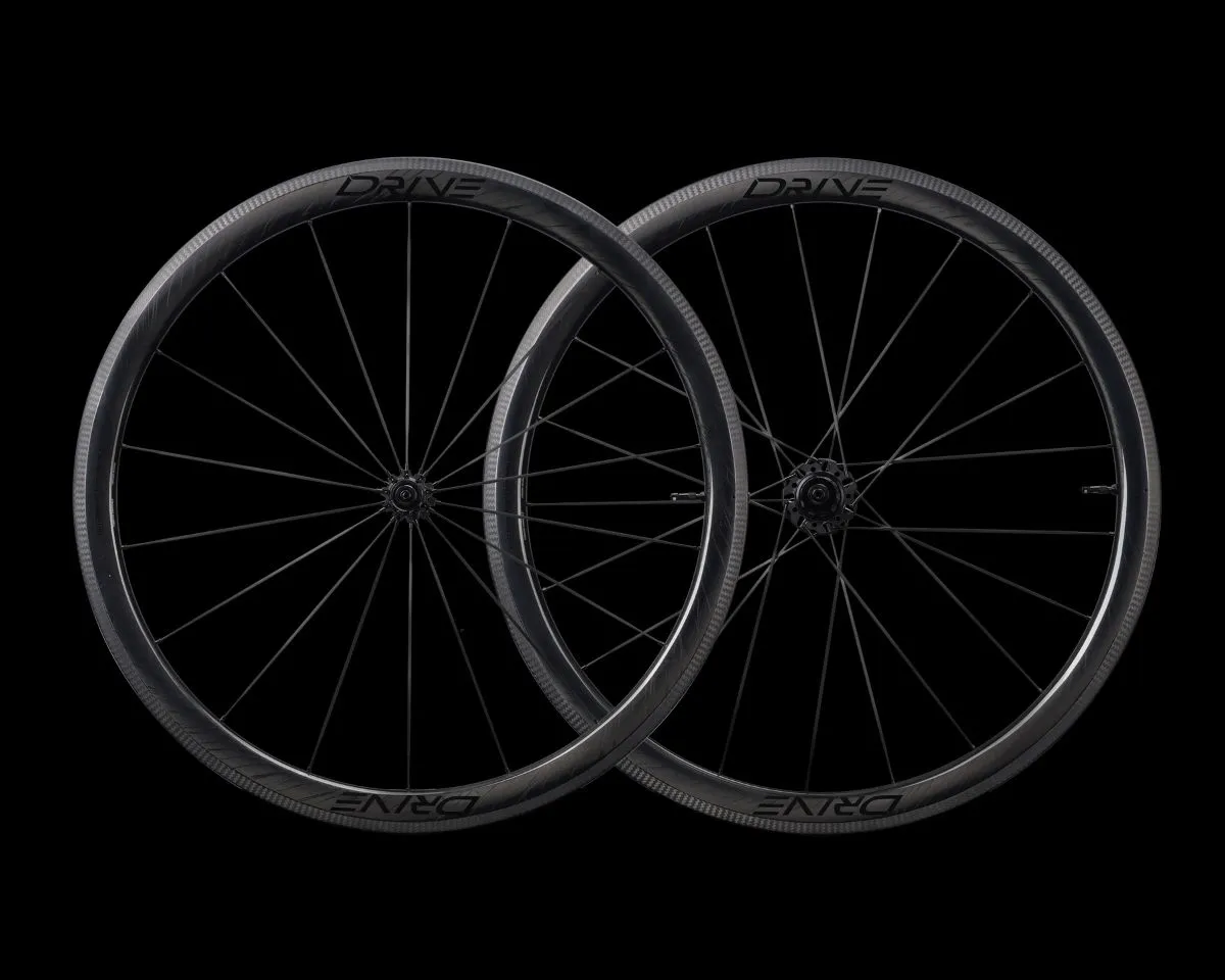 Drive 40V リムブレーキロードカーボンスポークホイールセット
