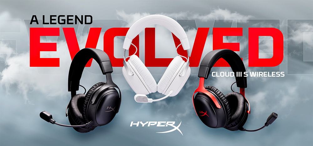 HyperX Cloud III S Wireless ゲーミングヘッドセット（ブラック