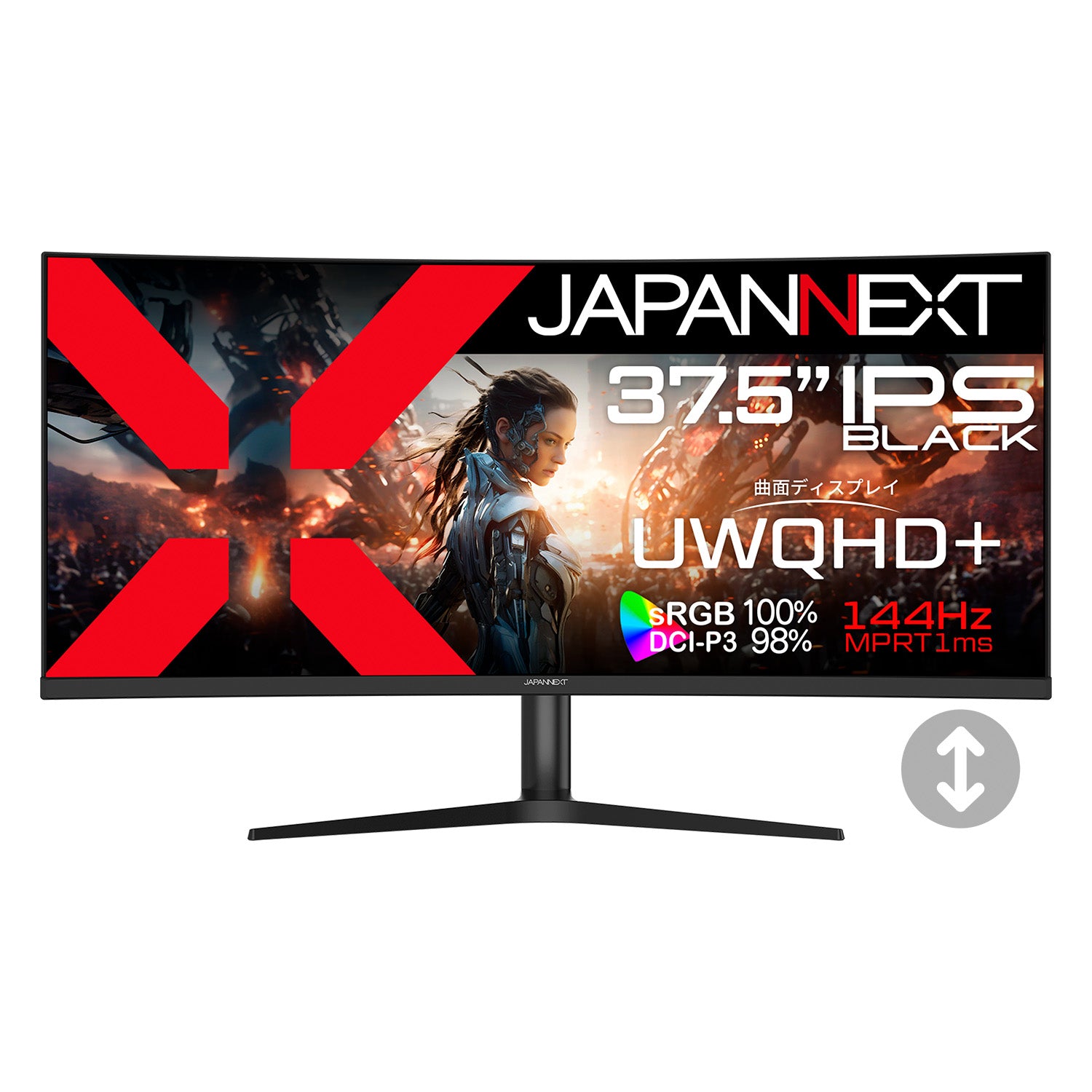 JAPANNEXT 37.5インチ IPS BLACKパネル搭載 144Hz対応 UWQHD＋