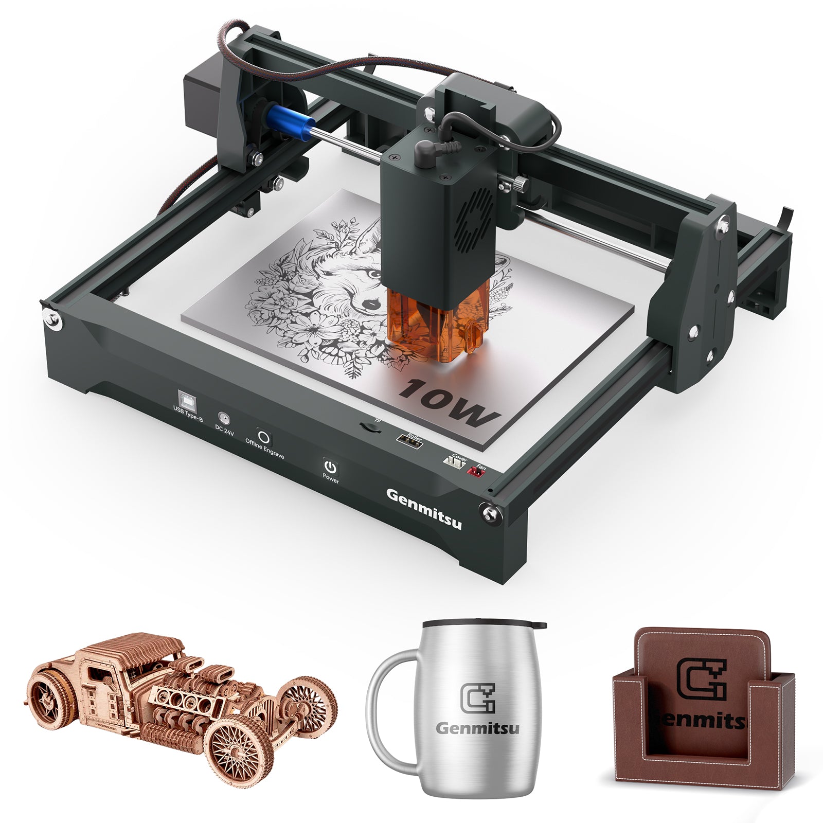 Kortekレーザー彫刻機、2.5W/5W/10W、±0.01mm高精度、IRレーザー対応