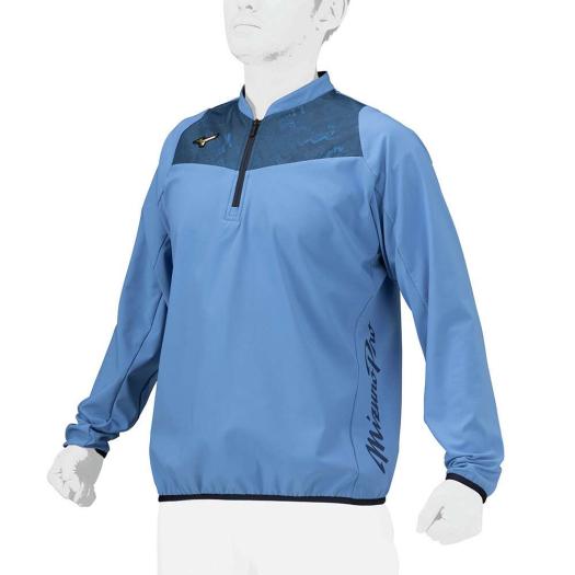 ミズノプロ／ストレッチ／防風】テックシールドジャケット(ハーフZIP