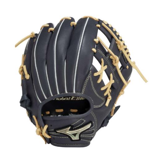 軟式野球グローブ 黒 レザー 編み込みスタイル 軟式野球グローブ 黒