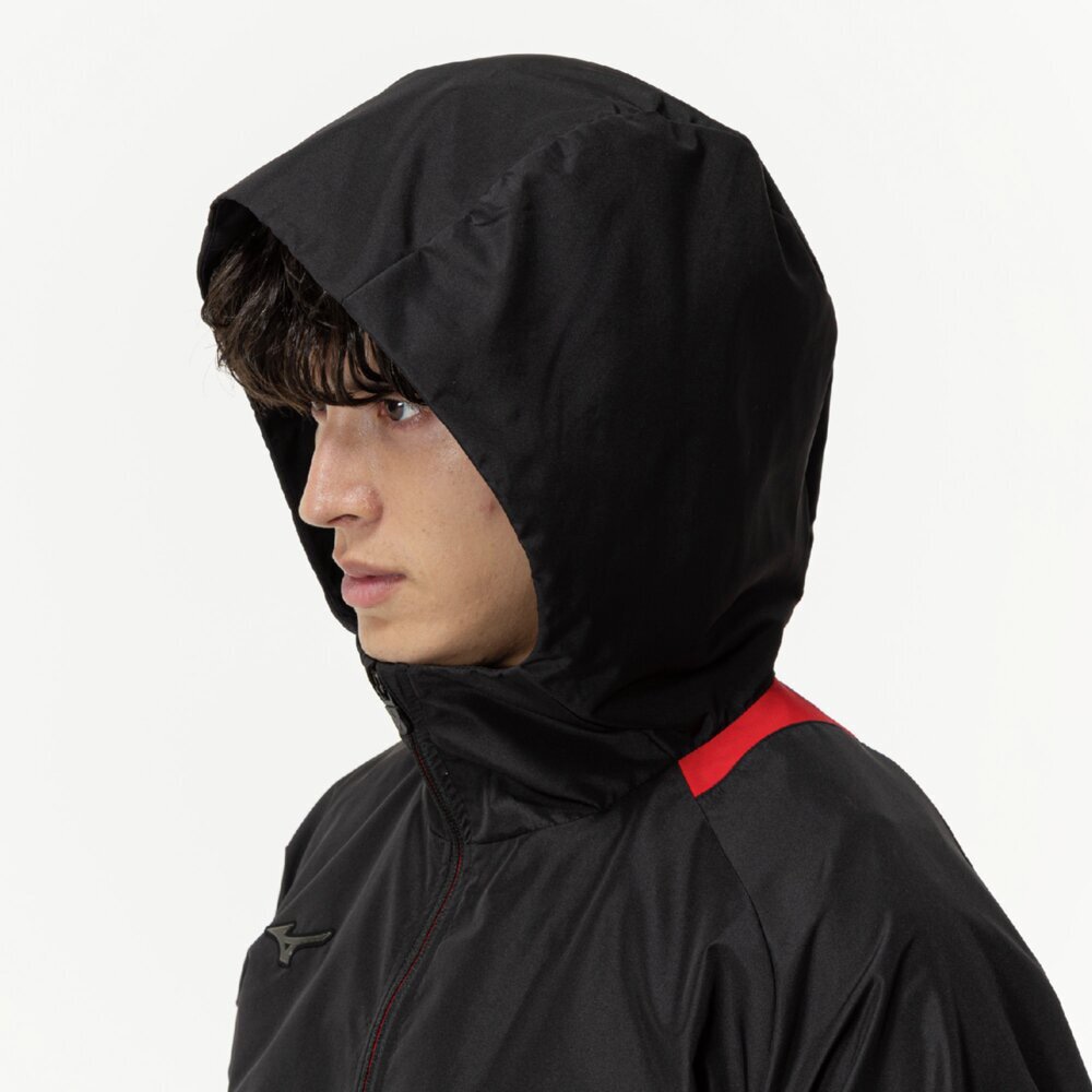 モレリア Mizuno フード付きジャージ XL 黒/グレー モレリア Mizuno