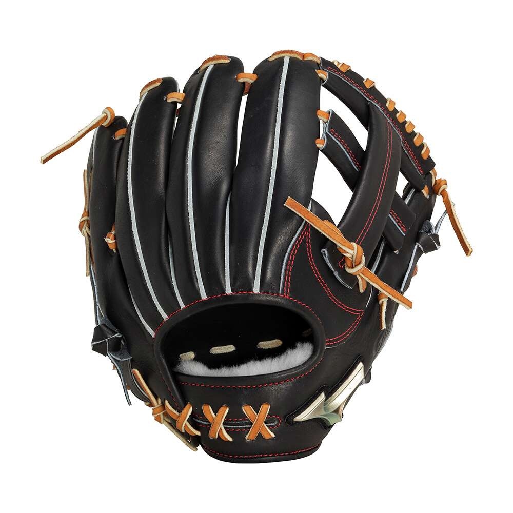 Mizuno 硬式グローブ 黒/オレンジ グローバルエリート 内野手用 Mizuno