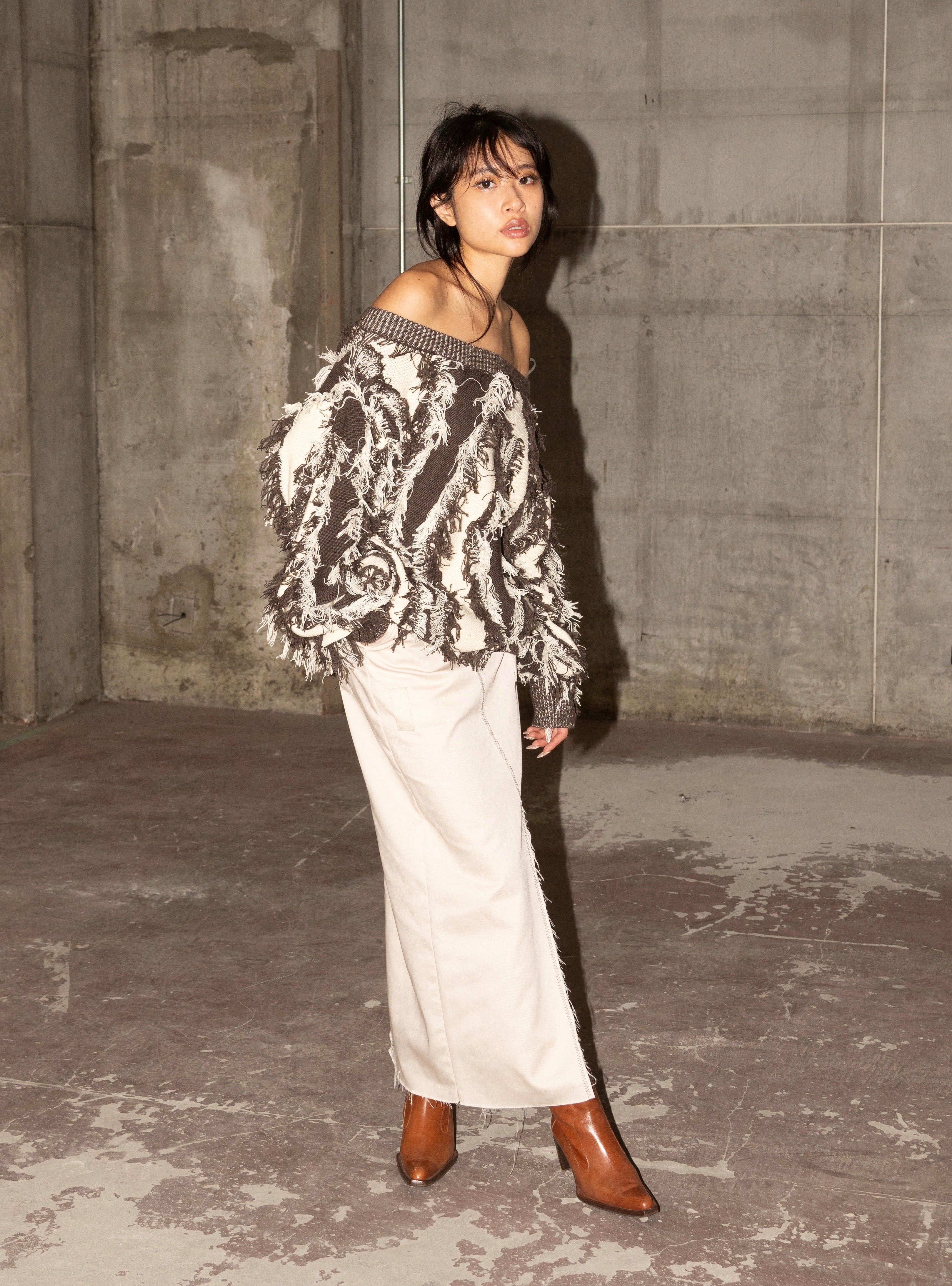 Fringe Bi-color Over Knit – JUEMI