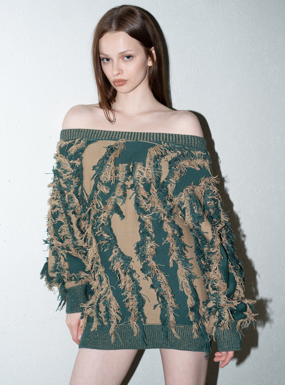 Fringe Bi-color Over Knit – JUEMI