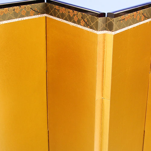 屏風・衝立 高さ54cm 雛人形用 18号 金屏風 六曲袋張 真鍮箔二重縁付き