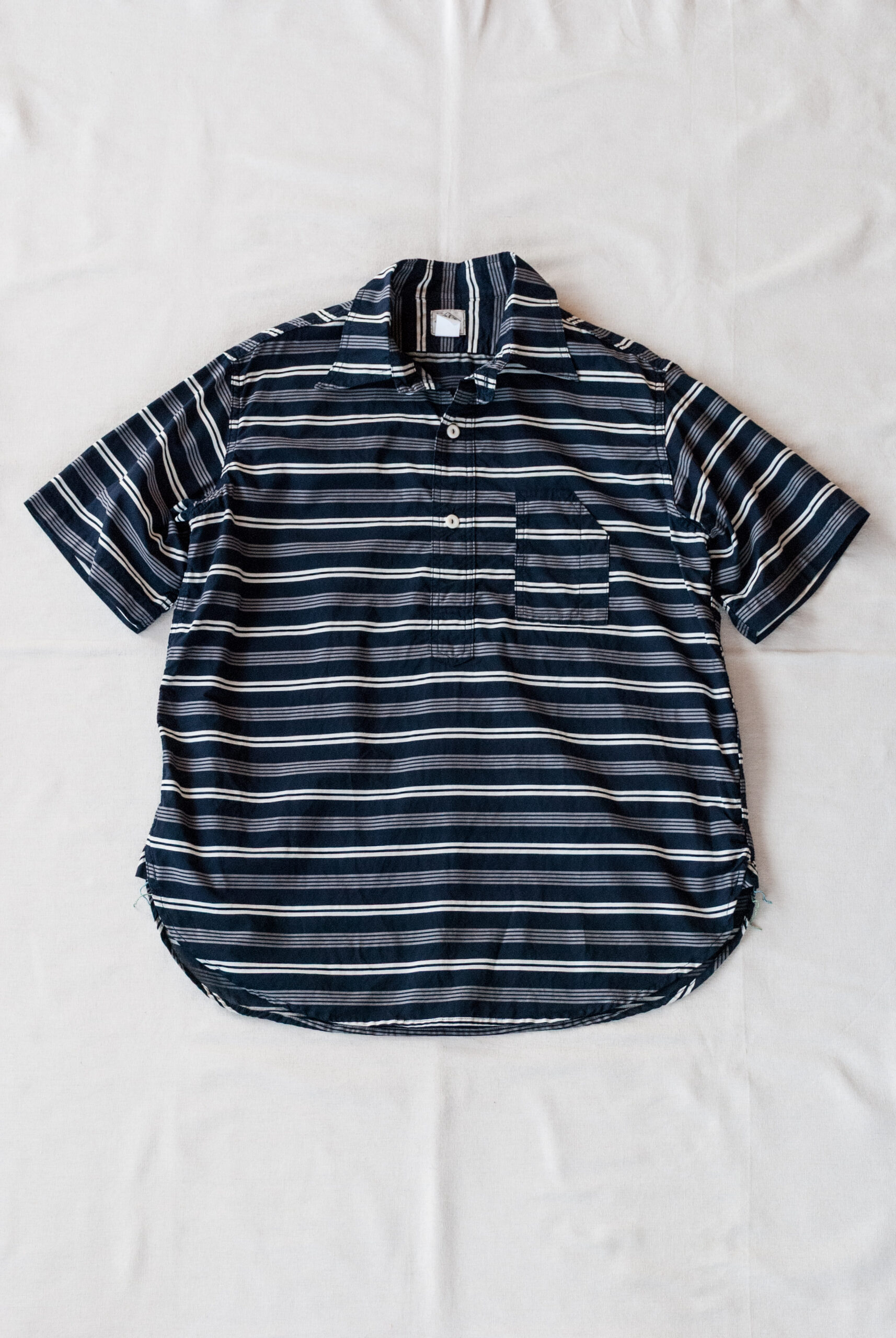 Post O'Alls No.1 Shirt S/S Horizontal Stripe Navy | kado〔カド