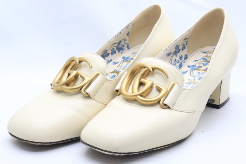 買取実績 |GUCCI/グッチ GGマーモント ビットスクエア パンプス