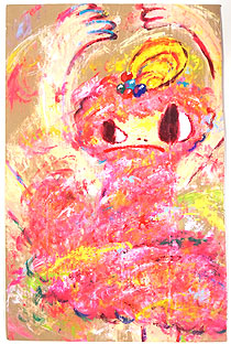 手描き ロッカクアヤコ ダンボール 特大アート作品 額装済み 模写