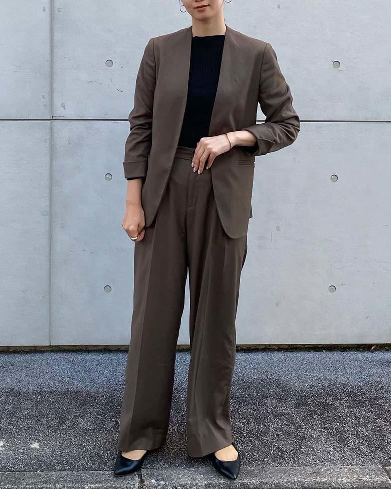 ノーカラージャケット×ワイドパンツ 大丸京都店 Y.K | オーダースーツ