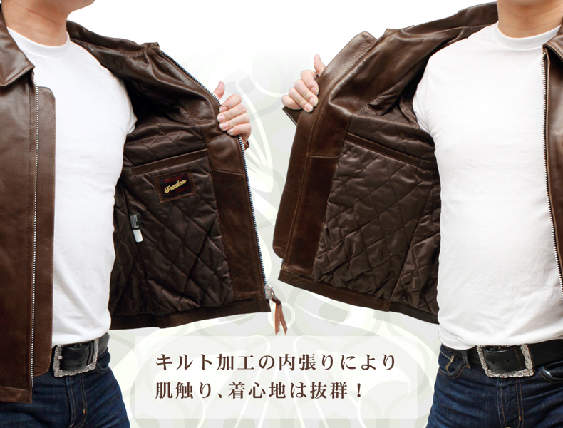 牛革 トラッカージャケット メンズ ブラウン XS/S/M/L/LL/3L/4L/5L/ 6150p