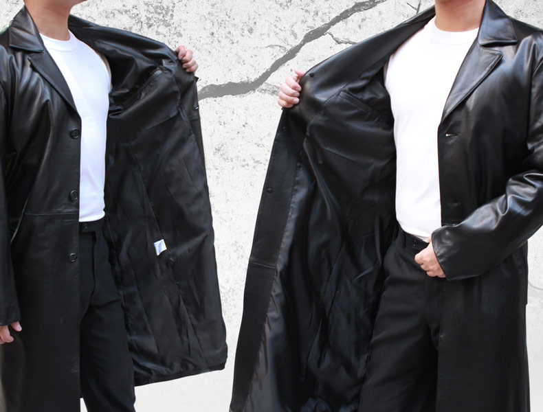 ラム革 テーラーカラーコート メンズ ブラック S/M/L/LL/3L/ 7199