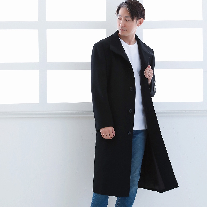 カシミヤコート メンズ カシミヤ100% ロングコート スタンドカラー