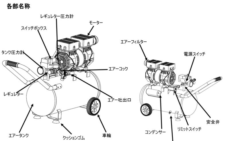 KT-039Rオイルレスコンプレッサー39L